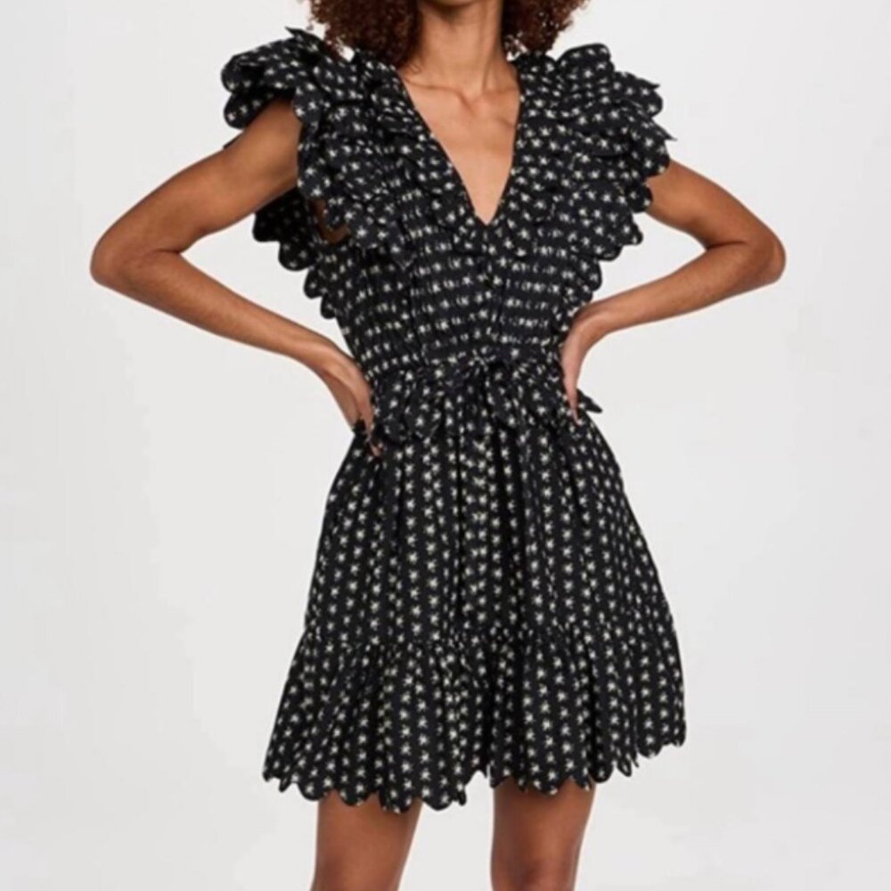 SEA New York Pascala Floral Flutter Sleeve 100% Cotton Mini/Midi Dress (6)